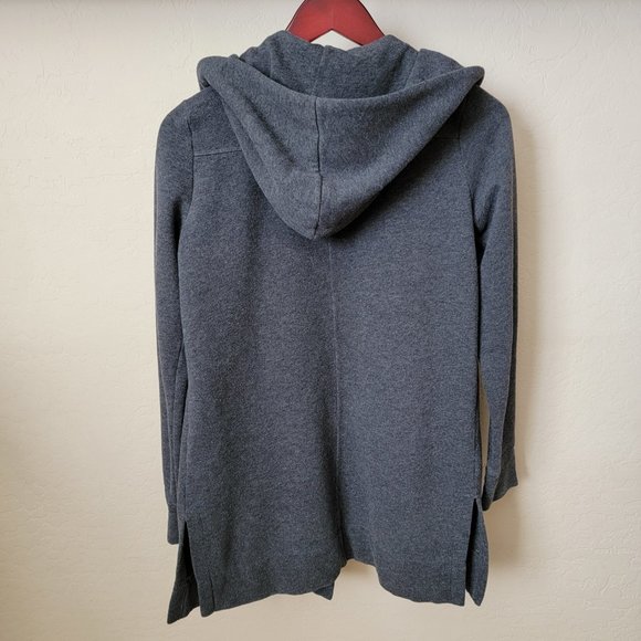 Ann Taylor Loft Gray Hooded Cardigan Knit Jacket - Picture 6 of 11